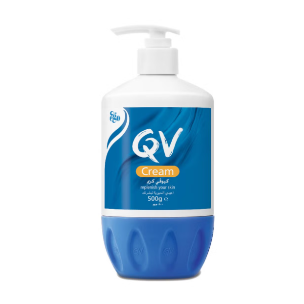 QV Cream Pump (500g) – 24-Hour Intensive Moisturizer for Extremely Dry & Sensitive Skin, Rich Hydrating